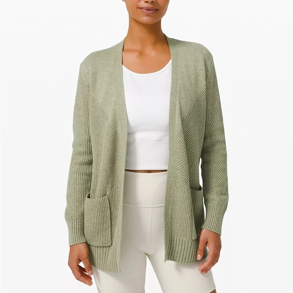 Lululemon Cotton Knit Textured Wrap Rosemary Green Size 6 - Picture 1 of 8
